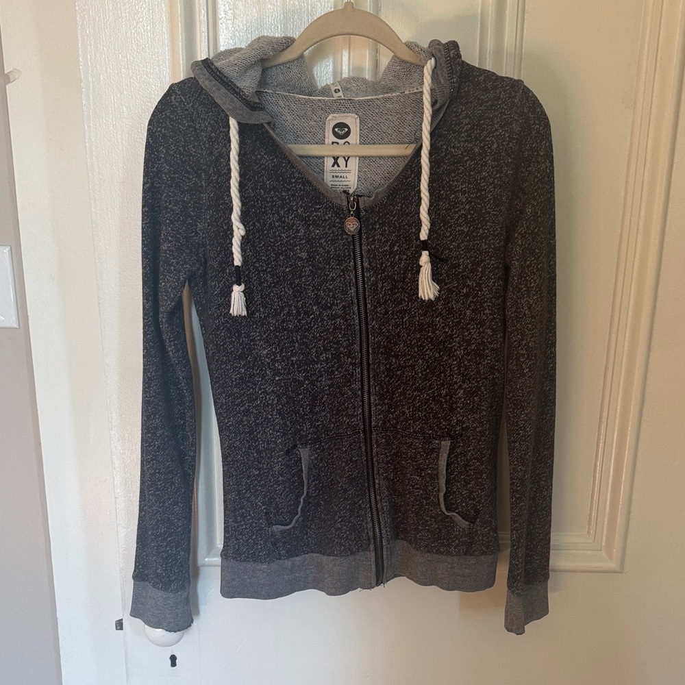Roxy Charcoal Zip-Up Hoodie